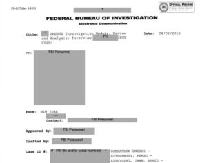 FBI 9/11 document. Image-FBI