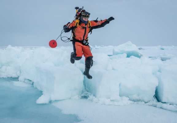 Arctic melt ponds hold climate clues for UAF MOSAiC scientist