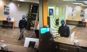 surveillance camera image of December 9th Northern Skies Federal Credit Union robbery suspect. 