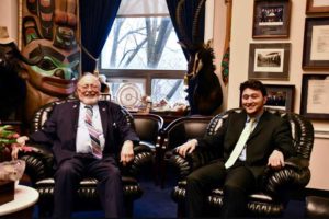 Don Young and Anderson Tran in the Congressman's D.C. office. Image-Representative Young