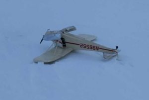 Overturned Taylorcraft BV12-D. Image-State of Alaska