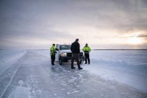 Governor Dunleavy oon the Kuskokwim Ice Road. Image-state of Alaska