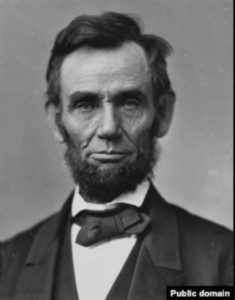 Portrait of Abraham Lincoln, 16th U.S. president, taken in 1863.