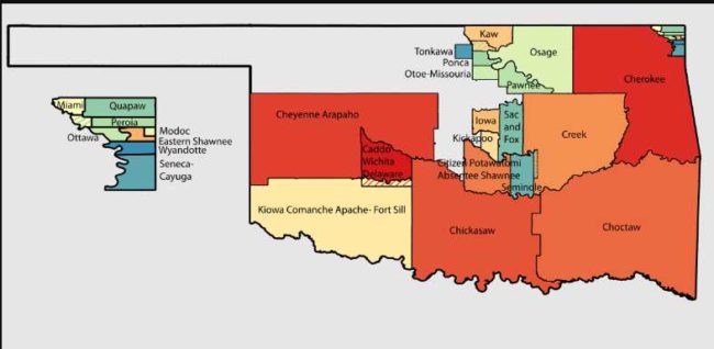 Native American Tribes in Oklahoma. Image-Public Domain