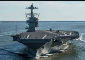 The USS Gerald R. Ford embarks on the first of its sea trials to test various state-of-the-art systems. Image-US Navy