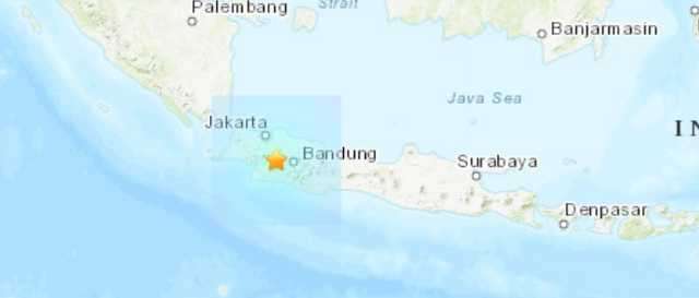 Epicenter of Indonesian earthquake. Image-USGS