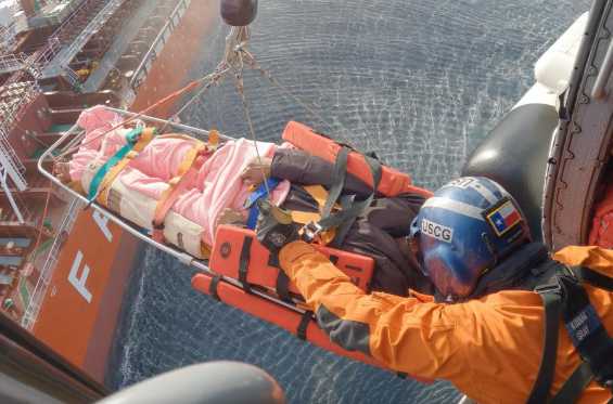 Coast Guard aircrew medevacs man from vessel 220 miles south of Dutch Harbor