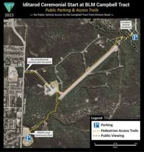 Map of the race route on the Campbell Tract. Click to see larger version. Image-BLM