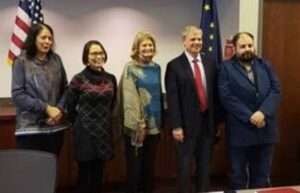 Senator Murkowski with Alaskan Witnesses and Native Leaders following a field hearing in Anchorage on February 24, 2022

Background