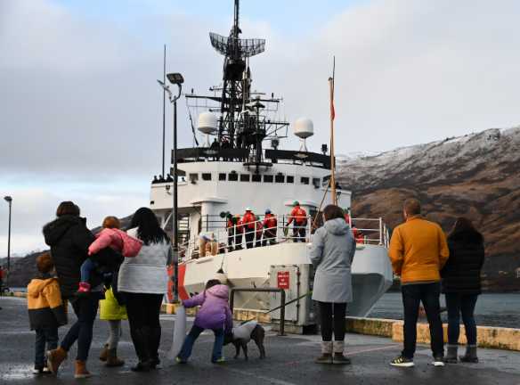 Coast Guard Cutter Alex Haley returns to homeport after completing a 30-day patrol in the Bering Sea