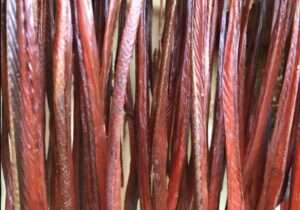 Strips of Tanana King Salmon in smokehouse. Image-Sam Bishop