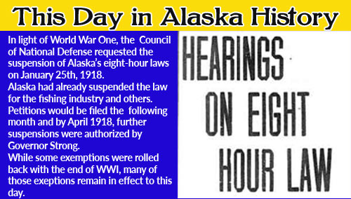 This Day in Alaska History-January 25th, 1918