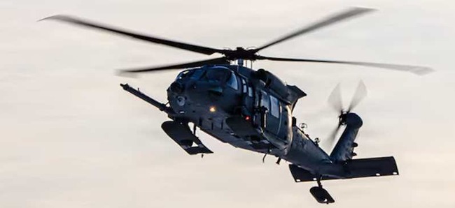 An Alaska Air National Guard HH-60W Jolly Green II helicopter, assigned to the 210th Rescue Squadron, 176th Wing, returns to Joint Base Elmendorf-Richardson, Alaska, after conducting a rescue mission for an injured snowmachiner, Feb. 21, 2026. The mission marked the time the AKANG used the HH-60W for a rescue. (U.S. Air National Guard photo by Staff Sgt. Joseph Moon)