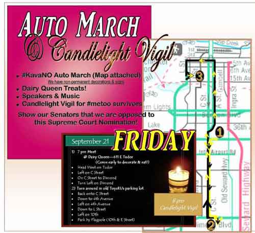 KavaNO Auto March and Candlelight Vigil