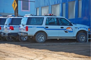 North Slope Borough Police SUVs in Barrow. (Creative Commons photo by Mack McKinley and Tim Wilson)