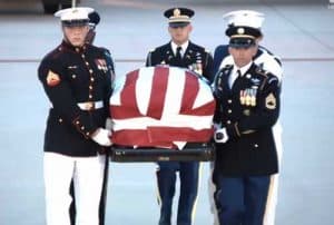 The body of late US Senator John McCain arrives in Washington for final services and burial.