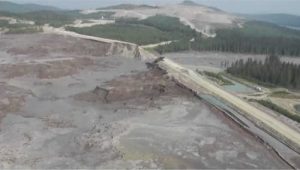 The Mount Polley mine tailings lake breach occurred on August 4, 2014. Cariboo Regional District photo.