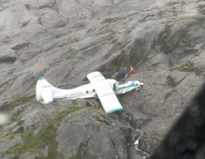 Mount Jumbo crash site of Dehaviland DHC-3 aircraft. Image-USCG