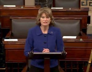 Senator Murkowski speaking on the Senate floor. Image-Senator Murkowski