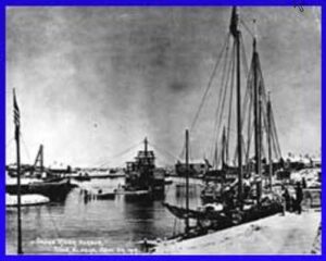 Early photograph of Nome's harbor.