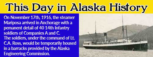 This Day in Alaska History-November 17th, 1916