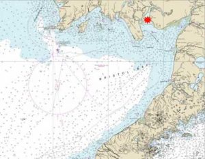 Capsize area in Nushagak Bay. Image-NOAA Charts