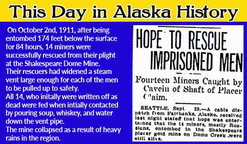 This Day in Alaska History-October 2nd, 1911