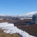 Stordalen Mire study site. The biogeochemistry hut is connected to autochambers, allowing measurements of gas flux. Image-Caitlin Singleton