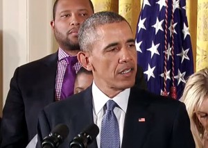 President Obama announcing his gun violence reduction plan on Tuesday. Image-White House