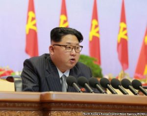 North Korean leader Kim Jong Un speaks during the first congress of the country's ruling Workers' Party in 36 years, in Pyongyang, May 6, 2016.