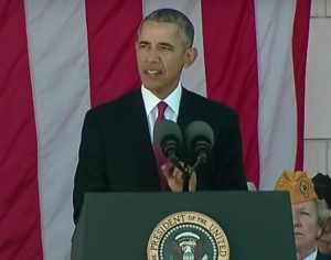 President Obama speaks at the Veteran's Day Ceremony at Arlington National Cemetery. Image-White House