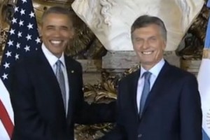 President Barack Obama and Argentinian president, Mauricio Macri. Image-Screengrag