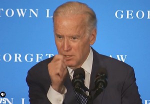 Vice President Joe Biden speaking at Georgetown Law School on Thursday.Image-Screengrab/PBS NewsHour