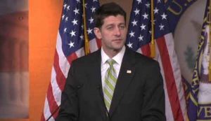 House Speaker Paul Ryan announcing decision to withdraw Trump's Healthcare bill. Image-VOA