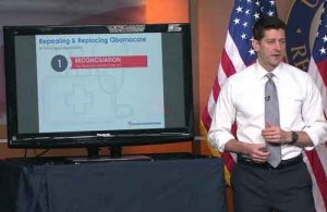 House Speaker Paul Ryan selling the repeal and replacement of Obamacare. Image-Video screengrab