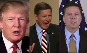 President Trump, former National Security Advisor Flynn, and former FBI Director Comey. Image-ANN