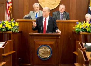 Governor Bill Walker delivering State of the State Address on Wednesday. Image-State of Alaska