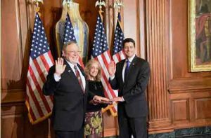 Congressman Don Young, Anne Walton Young and Speaker Paul Ryan during a ceremonial swearing-in