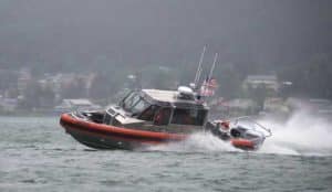 Members of Coast Guard Station Juneau test the capabilities of their new 29-foot Response Boat — SMALL II, in Juneau, Alaska, July 10, 2018. The RB-S II is an upgrade to the current 25-foot Response Boat — SMALL and is due to phase it out soon. U.S. Coast Guard photo by Petty Officer 1st Class Jon-Paul Rios.