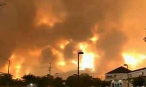 Wildfire sweeping through Redding, California. Image-Fox video screenshot