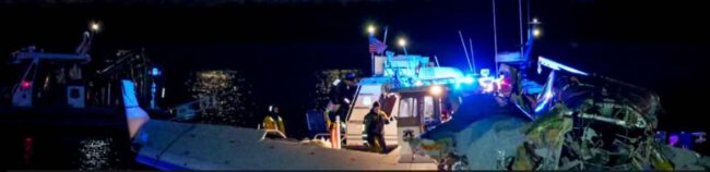 Wreckage being recovered from Potomac River. Image-ABC/Youtube video screengrab