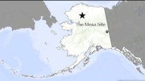 Illustration by UAF Geophysical Institute
A star indicates the location of the Mesa Site in northern Alaska.