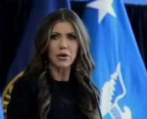 U.S. Secretary of Homeland Security Kristi Noem at press conference. Image-X