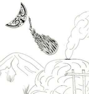 Image: Fireball. Digital media by Denise Anderson, 2021.
