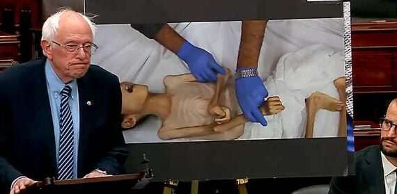 Displaying Photos of Kids Starved by Israel, Sanders Explains Boycott of Netanyahu Speech
