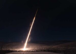 Photo by Eric Marshall/UAF Geophysical Institute
The second of two rockets in the Ground Imaging to Rocket investigation of Auroral Fast Features mission launches on Feb. 8.