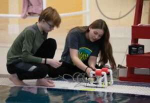 Middle school students working on ROV for competition in Petersburg, Alaska. Photo courtesy of Katie Holmlund.