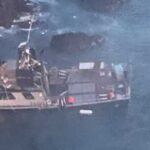 A Coast Guard MH-60 Jayhawk helicopter aircrew from Coast Guard Air Station Kodiak conducts a search and rescue operation for the crew of the fishing vessel Quantum near Kodiak, Alaska, Jan. 21, 2026. The crewmembers were transferred to emergency medical services with no reported injuries. (U.S. Coast Guard photo courtesy of Sector Western Alaska and U.S. Arctic)