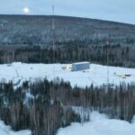 Three missions, four rockets: Poker Flat ready for launches Photo by Bryan Whitten Retractable coverings — the blue rectangular structures — cover two of the four launchpads at Poker Flat Research Range north of Fairbanks.