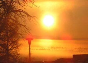 Photo by Debbie Dean
Photo shows ice fog over Fairbanks as seen from the University of Alaska Fairbanks.